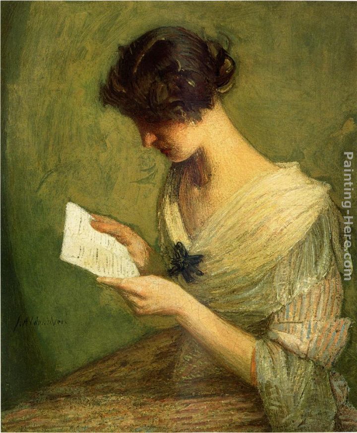 The Letter painting - Julian Alden Weir The Letter art painting